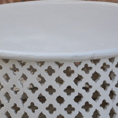 Bristol Floral Low Line Round Coffee Table White 80cm Bristol Floral Low Line Round Coffee Table White 80cm