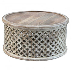 Bristol Floral Low Line Round Coffee Table Natural Bristol Floral Low Line Round Coffee Table Natural