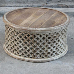 Bristol Floral Low Line Round Coffee Table Natural Bristol Floral Low Line Round Coffee Table Natural