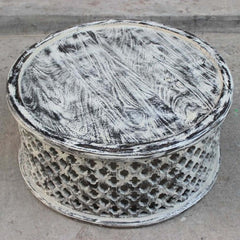 Bristol Floral Low Line Round Coffee Table Whitewash Bristol Floral Low Line Round Coffee Table Whitewash