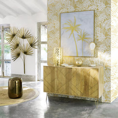 Gfine Sideboard with two doors made of solid mango wood and iron 101x45x88Cm Gfine Sideboard with two doors made of solid mango wood and iron 101x45x88Cm