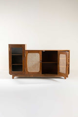Rattan Elegance Series Mango Wood 3 Door Sideboard in Natural Finish Rattan Elegance Series Mango Wood 3 Door Sideboard in Natural Finish