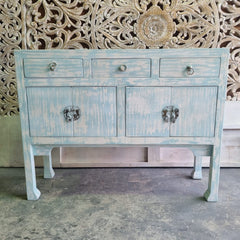 Indian Antique Tribal Beautiful Hand Carved Art Solid Wooden Console Hall Table Blue 130x40x100cm Indian Antique Tribal Beautiful Hand Carved Art Solid Wooden Console Hall Table Blue 130x40x100cm