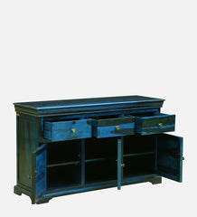 Sheesham Wood Sideboard In Scratch Resistant Ocean Blue Finish Sheesham Wood Sideboard In Scratch Resistant Ocean Blue Finish