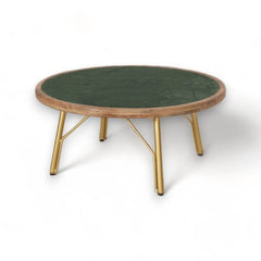 Kraft Bazaar Adele Green marble Coffee Table 80x80x35Cm Kraft Bazaar Adele Green marble Coffee Table 80x80x35Cm