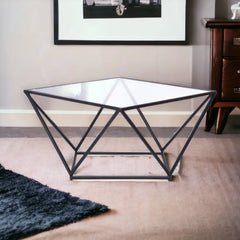 Kraft Bazaar Valerie Coffee Table Large in Black 79x79x45Cm Kraft Bazaar Valerie Coffee Table Large in Black 79x79x45Cm