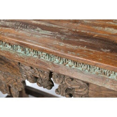 Antique Hand carved Solid wood Hall Table Brown 1.3M Antique Hand carved Solid wood Hall Table Brown 1.3M