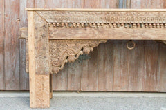 Antique Hand Carved Pillar solidwood Hall Side GUJARAT Table Brown Antique Hand Carved Pillar solidwood Hall Side GUJARAT Table Brown