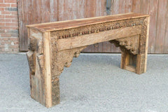 Antique Hand Carved Pillar solidwood Hall Side GUJARAT Table Brown Antique Hand Carved Pillar solidwood Hall Side GUJARAT Table Brown