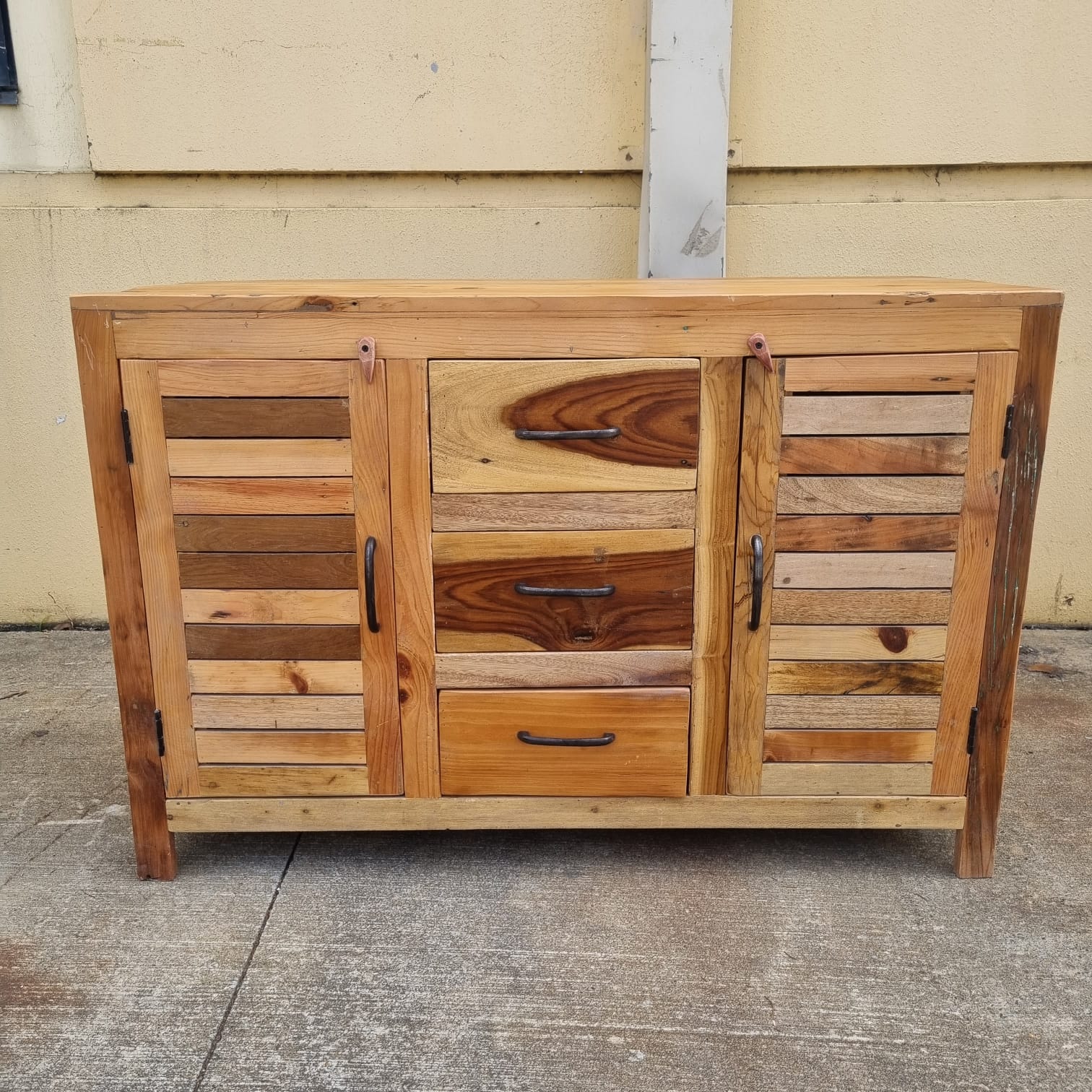 Handmade Indian Furniture Reclaimed Timber Wood Drawers Doors Sideboard 120x50x80Cm  -   Handmade Indian Furniture Reclaimed Timber Wood Drawers Doors Sideboard 120x50x80Cm  -