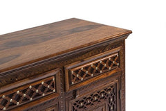Mogra Antique Brass Work Solid Wood Brass Sideboard B Mogra Antique Brass Work Solid Wood Brass Sideboard B