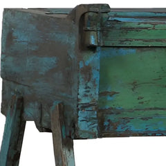 Carved Handmade Indian Vintage Old Wood Sideboard Damchiya Blue Carved Handmade Indian Vintage Old Wood Sideboard Damchiya Blue
