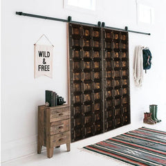 Barn Door Solid Antique Brass Fittings 180x86cm Barn Door Solid Antique Brass Fittings 180x86cm