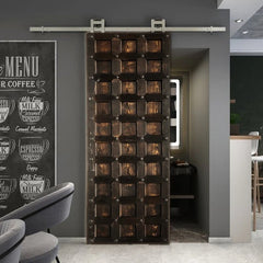 Barn Door Solid Antique Brass Fittings 180x86cm Barn Door Solid Antique Brass Fittings 180x86cm