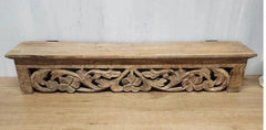 Hand Carved Mango Wood Wall Decor Floating Shelf for Living Room Natural Timber Hand Carved Mango Wood Wall Decor Floating Shelf for Living Room Natural Timber