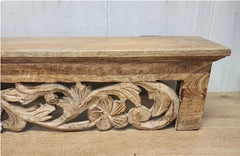 Hand Carved Mango Wood Wall Decor Floating Shelf for Living Room Natural Timber Hand Carved Mango Wood Wall Decor Floating Shelf for Living Room Natural Timber