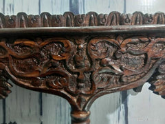Hand Carved Mango Wood Wall Decor Floating Shelf for Living Room Brown Hand Carved Mango Wood Wall Decor Floating Shelf for Living Room Brown