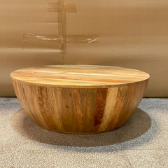 Handmade Carved Indian Furniture Mango Wood Hemisphere Coffee Table 90x90x45Cm Handmade Carved Indian Furniture Mango Wood Hemisphere Coffee Table 90x90x45Cm