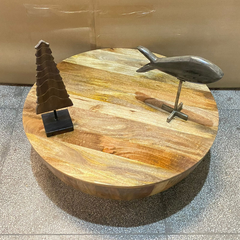 Handmade Carved Indian Furniture Mango Wood Hemisphere Coffee Table 90x90x45Cm Handmade Carved Indian Furniture Mango Wood Hemisphere Coffee Table 90x90x45Cm