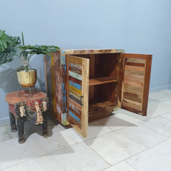 Handmade Indian Furniture Solid Hard Wood Carved 2 Doors Cabinet Multicolor 80x40x73Cm Handmade Indian Furniture Solid Hard Wood Carved 2 Doors Cabinet Multicolor 80x40x73Cm
