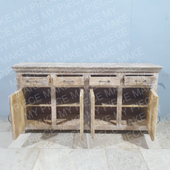 BELINDA Bleached Mango Wood Large Sideboard Shabby Chic French Style Buffet Whitewash BELINDA Bleached Mango Wood Large Sideboard Shabby Chic French Style Buffet Whitewash