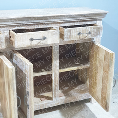 BELINDA Bleached Mango Wood Large Sideboard Shabby Chic French Style Buffet Whitewash BELINDA Bleached Mango Wood Large Sideboard Shabby Chic French Style Buffet Whitewash