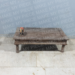 KYLIE Indian Hand Carved Bajot Coffee Table Brown KYLIE Indian Hand Carved Bajot Coffee Table Brown