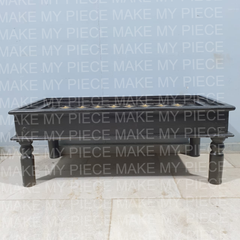 TARIKA Indian Hand Carved Embossed Brass Work Coffee Table TARIKA Indian Hand Carved Embossed Brass Work Coffee Table