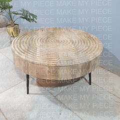 MICHELE The Attic Jessie Solid Wood Hand Carved Coffee Table Set Of 2 Natural MICHELE The Attic Jessie Solid Wood Hand Carved Coffee Table Set Of 2 Natural