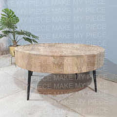 MICHELE The Attic Jessie Solid Wood Hand Carved Coffee Table Set Of 2 Natural MICHELE The Attic Jessie Solid Wood Hand Carved Coffee Table Set Of 2 Natural