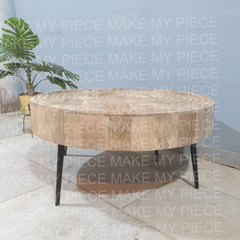 MICHELE The Attic Jessie Solid Wood Hand Carved Coffee Table Set Of 2 Natural MICHELE The Attic Jessie Solid Wood Hand Carved Coffee Table Set Of 2 Natural