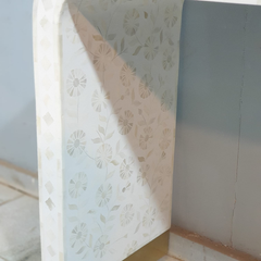 Bone Inlay Waterfall Console Table Floral Pattern 100x40x80cm White Bone Inlay Waterfall Console Table Floral Pattern 100x40x80cm White