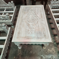 Indian Furniture Classic Hand Carved Traditional Sofa Set With Center Table D1 Indian Furniture Classic Hand Carved Traditional Sofa Set With Center Table D1