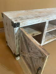 Indian Furniture Handmade Carved Solid Hard Wood 2 Doors Tv Unit Rustic White Indian Furniture Handmade Carved Solid Hard Wood 2 Doors Tv Unit Rustic White