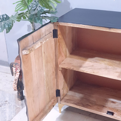 Indian Handmade Carved Solid Hard Wood French Legged Sideboard Black 80x40x80Cm Indian Handmade Carved Solid Hard Wood French Legged Sideboard Black 80x40x80Cm