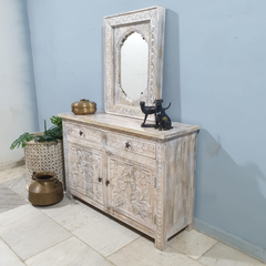 Handmade Indian Furniture Carved Solid Hard Wood 2 Door Cabinet All White Handmade Indian Furniture Carved Solid Hard Wood 2 Door Cabinet All White