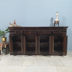 Handmade Indian Furniture Solid Hard Wood Carved 8Doors and 4 Drawers Sideboard Brown Handmade Indian Furniture Solid Hard Wood Carved 8Doors and 4 Drawers Sideboard Brown
