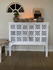 Damchiya Cupboard Djara White jali 126x48x102 cm Damchiya Cupboard Djara White jali 126x48x102 cm