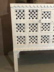 Damchiya Cupboard Djara White jali 126x48x102 cm Damchiya Cupboard Djara White jali 126x48x102 cm