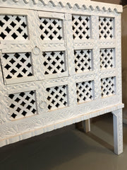 Damchiya Cupboard Djara White jali 126x48x102 cm Damchiya Cupboard Djara White jali 126x48x102 cm