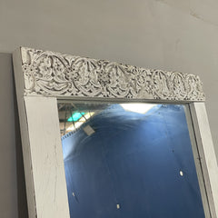 Handcrafted Indian Furniture Carved Solid Hard Wood Mirror Frame in White 120x5x220Cm Handcrafted Indian Furniture Carved Solid Hard Wood Mirror Frame in White 120x5x220Cm