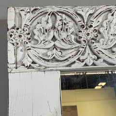 Handcrafted Indian Furniture Carved Solid Hard Wood Mirror Frame in White 120x5x220Cm Handcrafted Indian Furniture Carved Solid Hard Wood Mirror Frame in White 120x5x220Cm