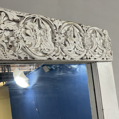 Handcrafted Indian Furniture Carved Solid Hard Wood Mirror Frame in White 120x5x220Cm Handcrafted Indian Furniture Carved Solid Hard Wood Mirror Frame in White 120x5x220Cm