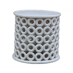 Bristol Carved Rings Round White Coffee Table Bristol Carved Rings Round White Coffee Table