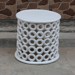 Bristol Carved Rings Round White Coffee Table Bristol Carved Rings Round White Coffee Table