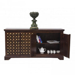 Mogra Brass Work Indian Antique Style Walnut Sideboard Buffet 160x40x85cm Mogra Brass Work Indian Antique Style Walnut Sideboard Buffet 160x40x85cm