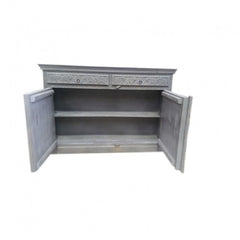 Indian Embossed Antique Brass work Solid wood Grey Sideboard Buffet 150cm Indian Embossed Antique Brass work Solid wood Grey Sideboard Buffet 150cm