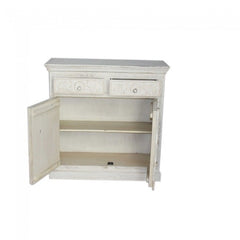 Indian Embossed Antique Brass work Solid wood 2 Door Sideboard White 110cm Indian Embossed Antique Brass work Solid wood 2 Door Sideboard White 110cm