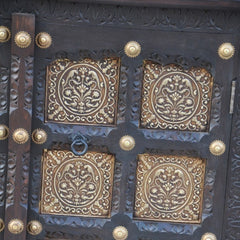 Indian Embossed Antique Brass work Solid wood 2 Door Sideboard 90x40x90cm Indian Embossed Antique Brass work Solid wood 2 Door Sideboard 90x40x90cm