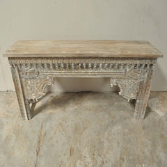Antique Carved Console Table Whitewash Antique Carved Console Table Whitewash